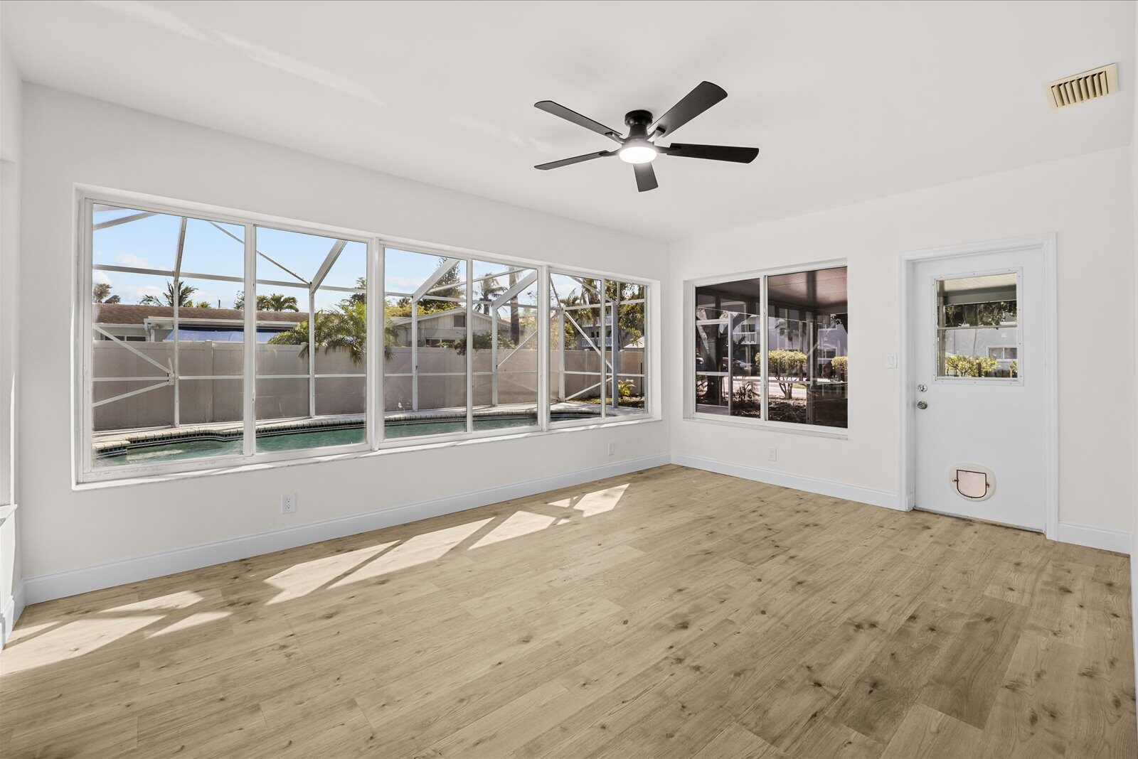 Florida room after renovation at 800 SE 13th Ct in Deerfield Beach Florida