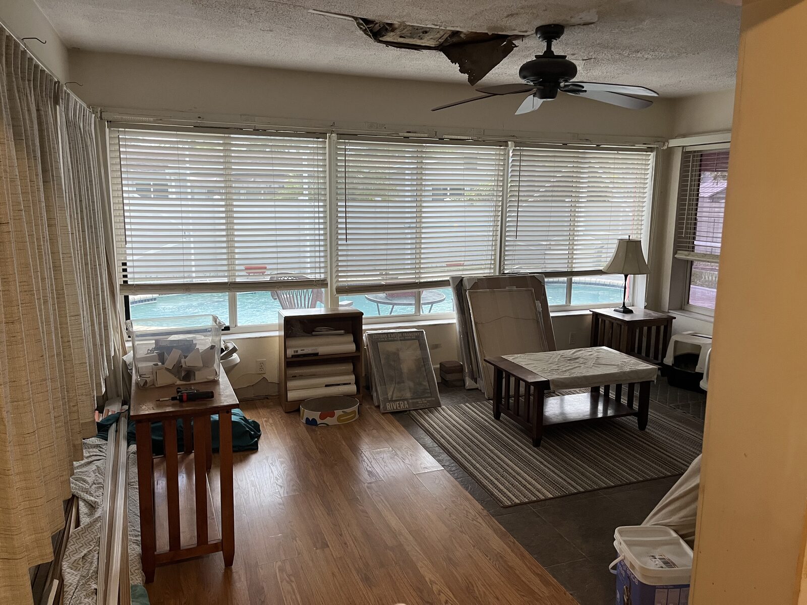 Florida room before renovation at 800 SE 13th Ct in Deerfield Beach Florida